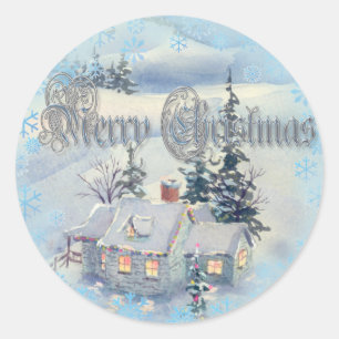 CHRISTMAS WINTER SCENE 2 by SHARON SHARPE Classic Round Sticker