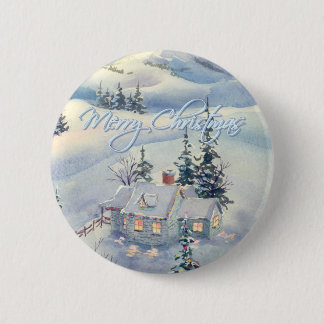 CHRISTMAS WINTER SCENE by SHARON SHARPE 6 Cm Round Badge