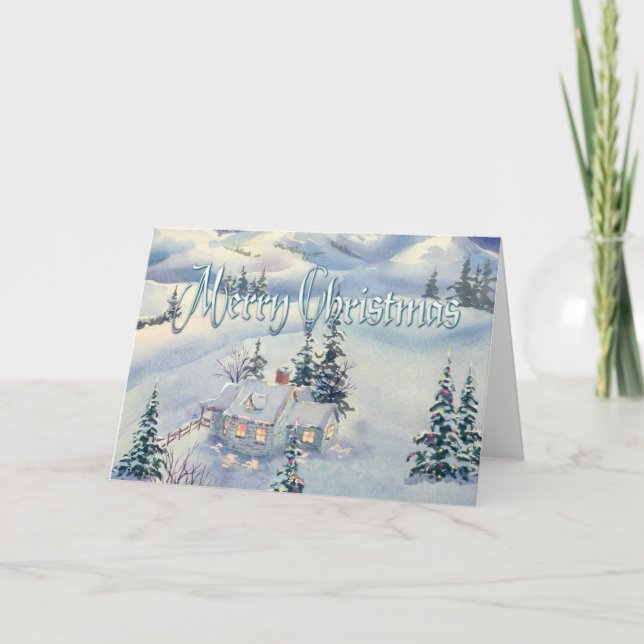 CHRISTMAS WINTER SCENE by SHARON SHARPE Holiday Card (Front)