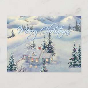 CHRISTMAS WINTER SCENE by SHARON SHARPE Holiday Postcard