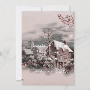 christmas winter scene invitation