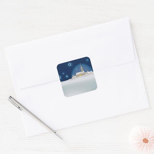 Christmas Winter Scene Square Sticker (Creator Uploaded)
