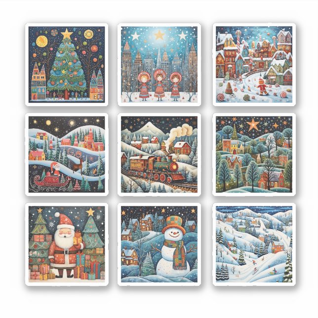 Christmas Winter Scenes Vinyl sticker (Front)