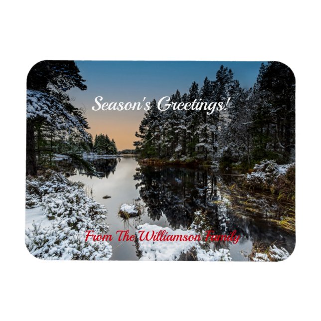 Christmas Winter Scottish Loch Magnet (Horizontal)
