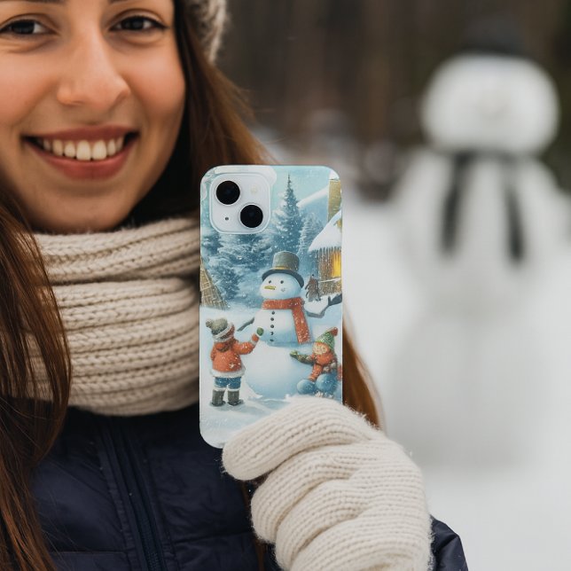 Christmas / Winter Season Snowman  Case-Mate iPhone Case (Winter magic in your hands  Cozy up with this festive snowman phone case where art meets the snowy)