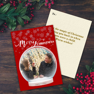 Christmas Winter Snow Globe Custom Photo Holiday Card