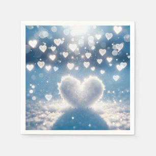 Christmas Winter Snow Hearts Napkin