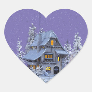 christmas-winter-snow-snowflake. heart sticker
