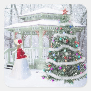 Christmas Winter Snowfall Scene Sticker
