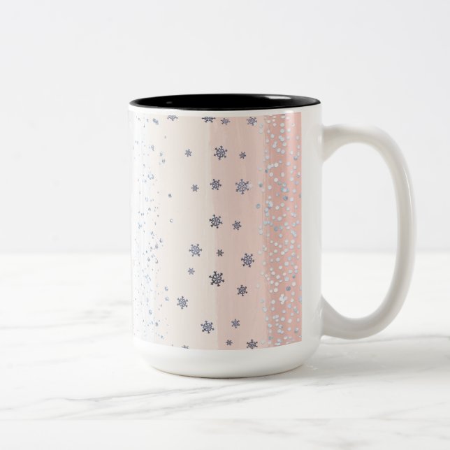 Christmas Winter Snowflake Two-Tone Coffee Mug (Right)