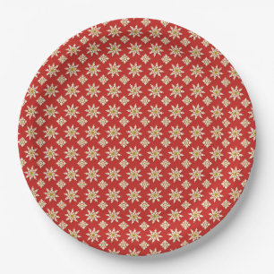 Christmas Winter Snowflakes Holidays Paper Plate