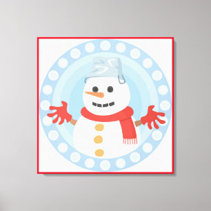 CHRISTMAS WINTER SNOWMAN CANVAS PRINT