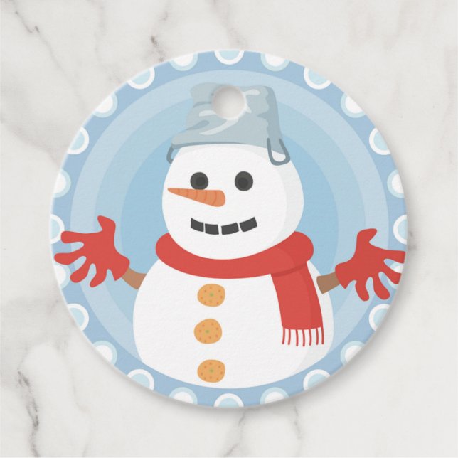 CHRISTMAS WINTER SNOWMAN FAVOUR TAGS (Front)