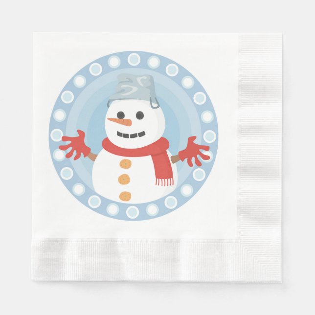CHRISTMAS WINTER SNOWMAN NAPKIN (Front)