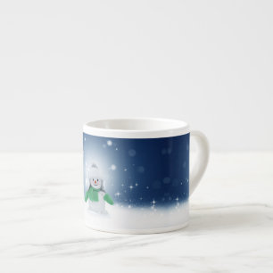 Christmas winter snowman SlipperyJoe green scarf g Espresso Cup