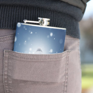 Christmas winter snowman SlipperyJoe green scarf m Hip Flask