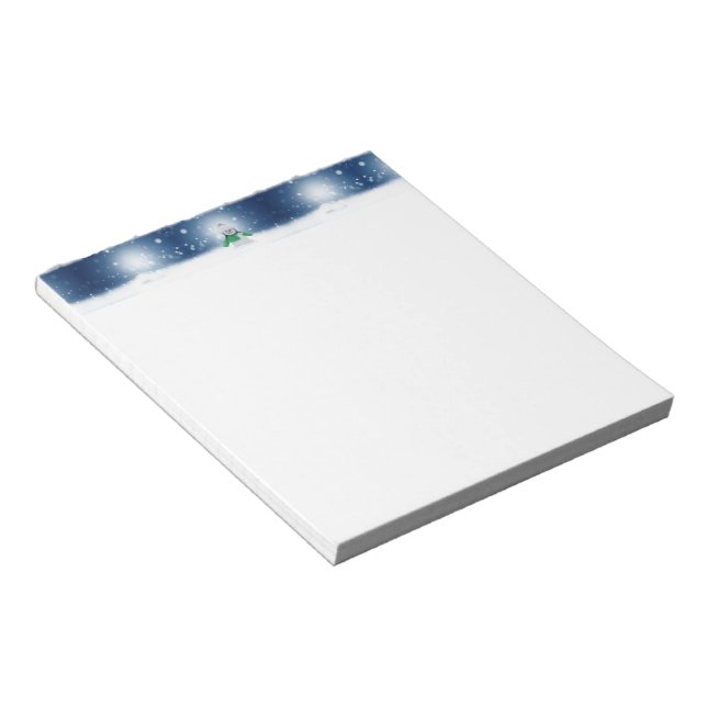 Christmas winter snowman SlipperyJoe green scarf m Notepad (Angled)