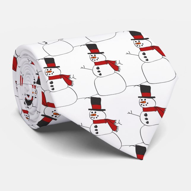 Christmas winter snowman tie (Rolled)