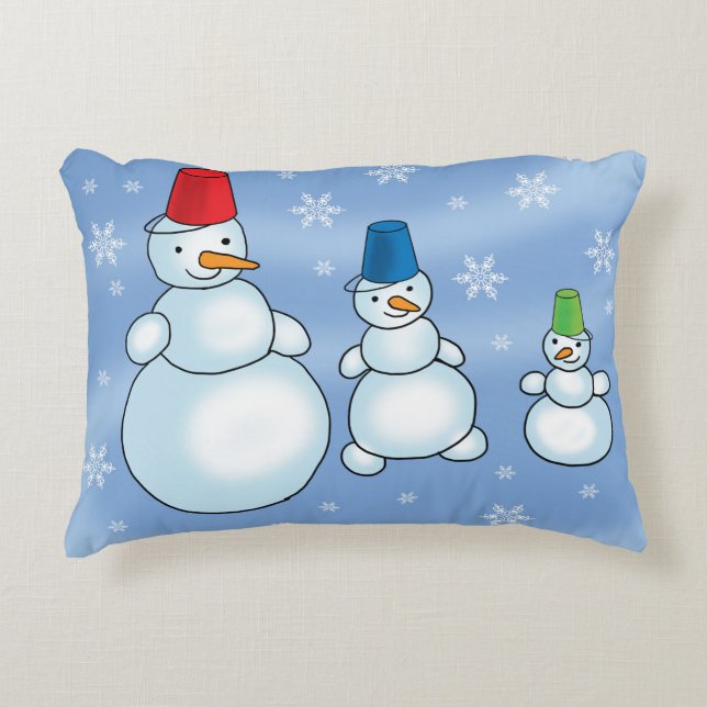 christmas winter snowmen decorative cushion (Front)
