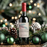 Christmas Winter Sprig Berry Greenery Wine Label<br><div class="desc">Christmas winter greenery,  berry and spring with classic typography. Makes great holiday gifts.</div>