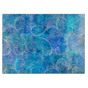 Christmas Winter Storm Victorian Filigree Swirls B Cutting Board