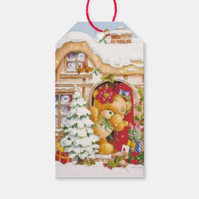 Christmas Winter Teddy Bear Gift Tags (Front)