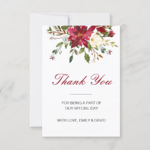Christmas Winter Thank You Card, Wedding Card