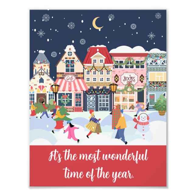 Christmas Winter Town Village Quote  Photo Print (Front)