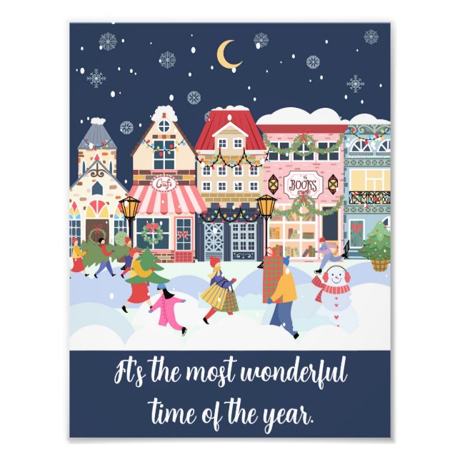 Christmas Winter Town Village Quote  Photo Print (Front)