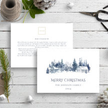 Christmas Winter Village Blue Non Photo Business