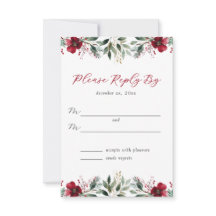 Christmas Winter Wedding Red Holly and Greenery