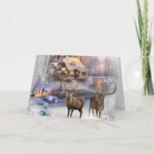 Christmas Winter Wilderness Cottage Holiday Card