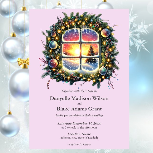 Christmas Winter Wonderland Aubergine Purple   Invitation (Creator Uploaded)
