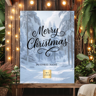 Christmas winter wonderland business logo poster