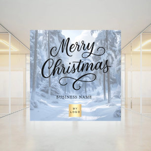 Christmas winter wonderland business logo window cling