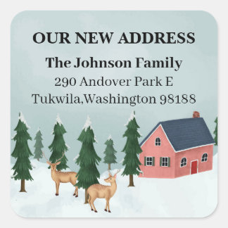 Christmas Winter Wonderland Moving Square Sticker