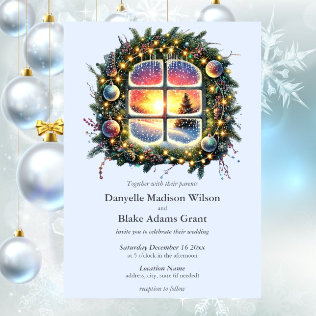 Christmas Winter Wonderland Snowy Blue Invitation (Creator Uploaded)