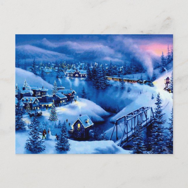 Christmas Winter Wonderland Winter Scene Holiday Postcard (Front)