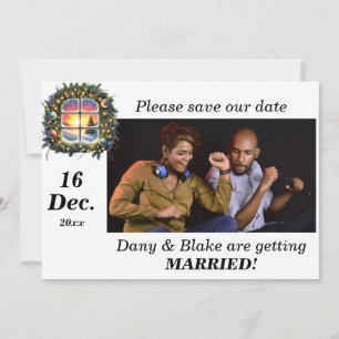 Christmas Winter Wonderland Wreath Photo Save The Date