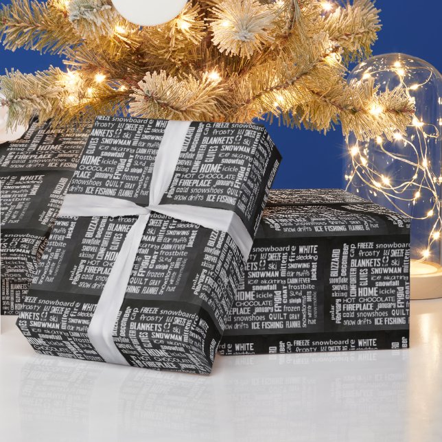 Christmas Winter Word Cloud  Wrapping Paper (Holidays)