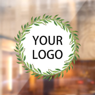 Christmas Winter Wreath Logo  Window Cling
