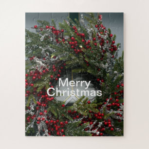Christmas Winter Wreath Red Berries Icicles Jigsaw Puzzle