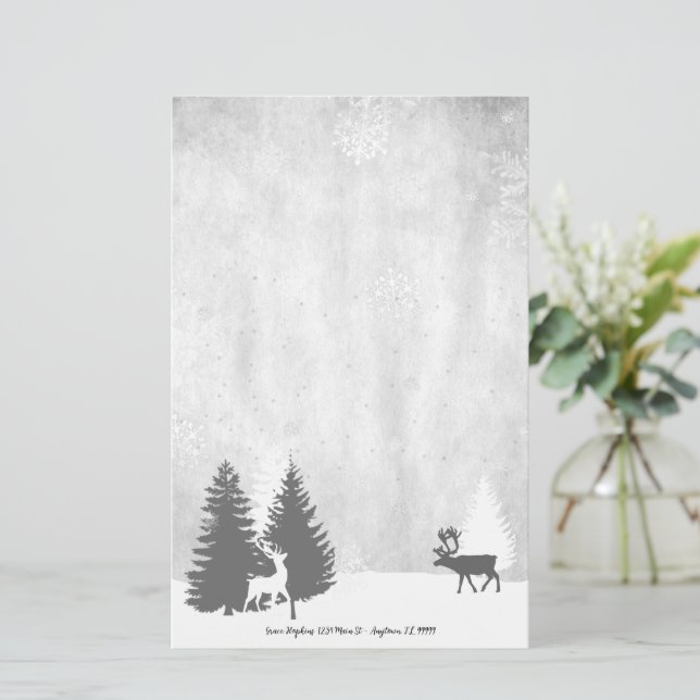 Christmas Winterscape Personalised Stationery (Standing Front)