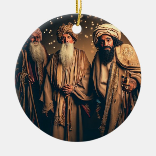 Christmas wise men  ceramic tree decoration (Front)