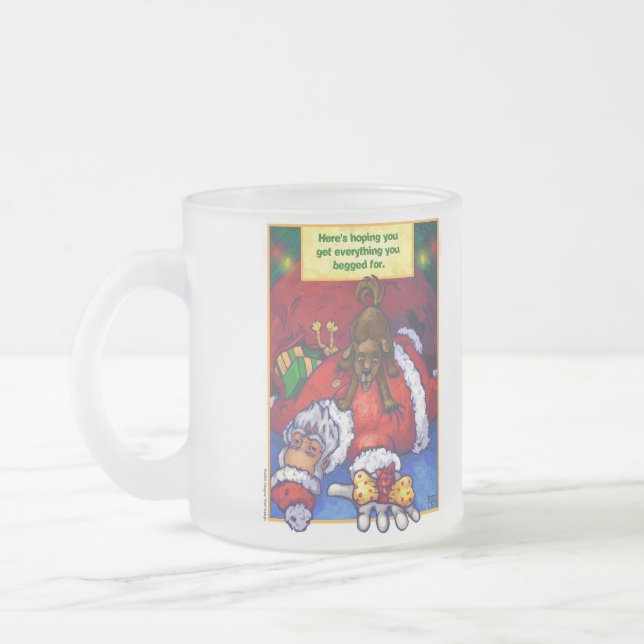 Christmas Wish Frosted Glass Coffee Mug (Left)