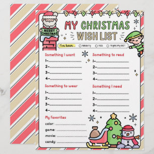Christmas Wish List for kids Secret Santa List