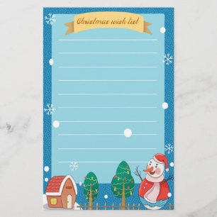 Christmas Wish List Holiday Stationery