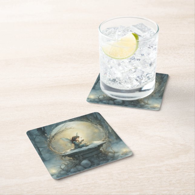 Christmas Wish Square Paper Coaster (Insitu)