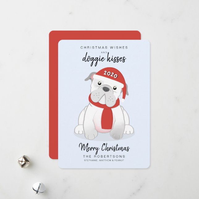 Christmas Wishes and Doggie Kisses 2020 Holiday Card (Front/Back In Situ)
