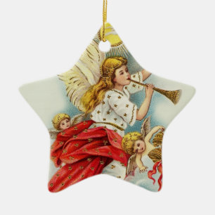 Christmas wishes angels ceramic tree decoration